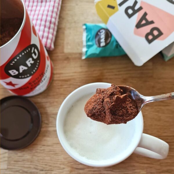 Swirly hot chocolate powder